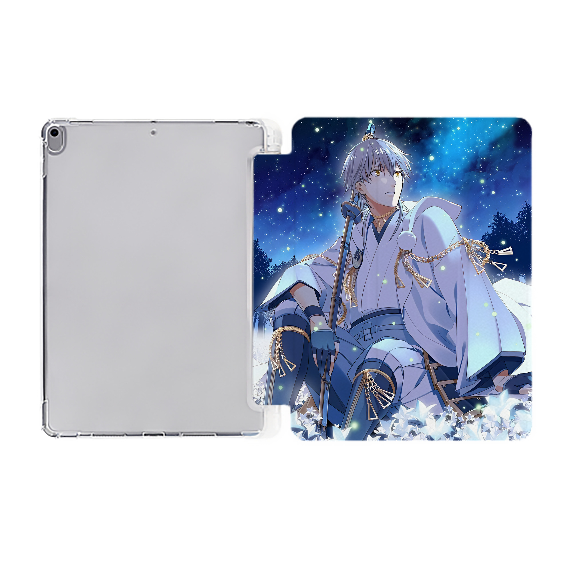 （画像用） 刀剣乱舞 Touken Ranbu IPad ケース ペン収納付き 三つ折りスタンド PUレザー×シリコン 対応機種9.5/10.5/10.9インチ